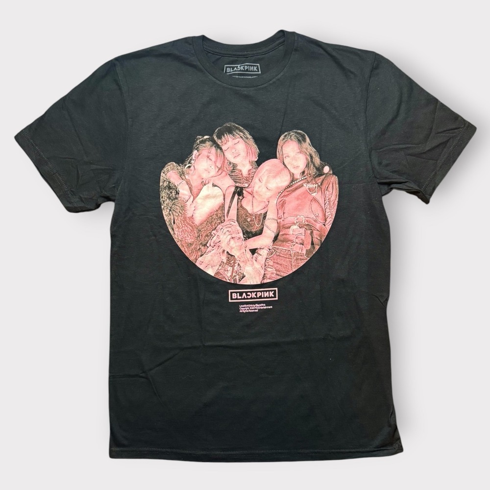 Blackpink Lovesick Girls K-Pop Graphic T-Shirt Black Pink Large NEW